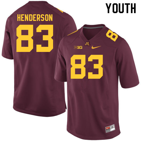 Youth #83 Austin Henderson Minnesota Golden Gophers College Football Jerseys Sale-Maroon - Click Image to Close
